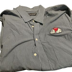 Roundtree and Black and grey Gingham Men's Shirt GWU size XL